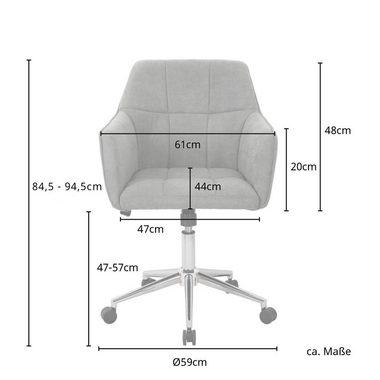 SVITA Schreibtischstuhl JAKE (1 St), stufenlos höhenverstellbar, pflegeleicht, elegant, Rollen, Beige
