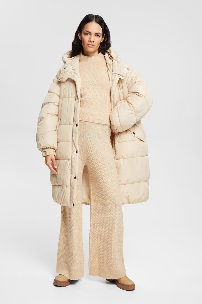 Cropped-Pullover mit Zopfstrickmuster, Alpaka-Anteil