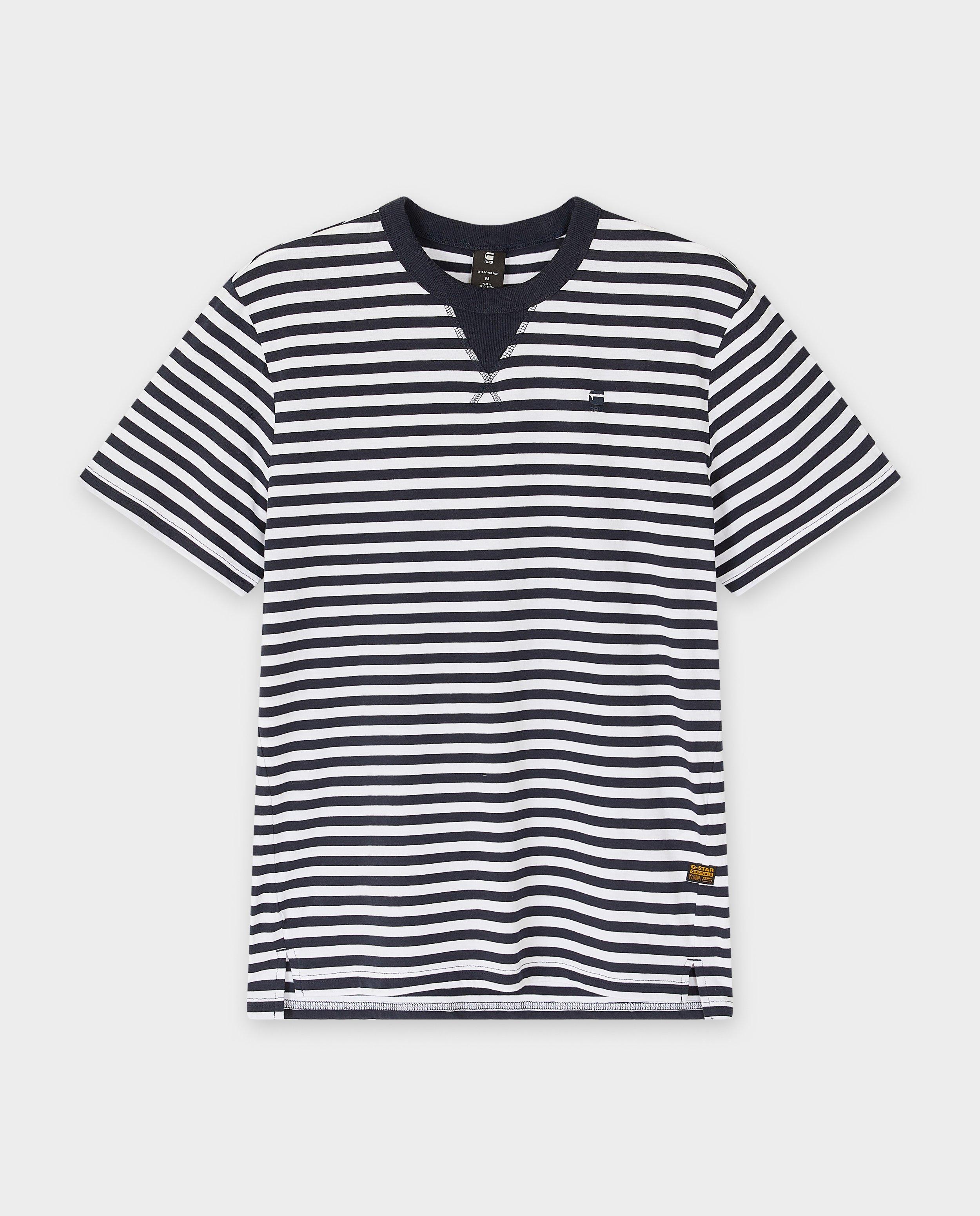 Tricou alb cu dungi G-star