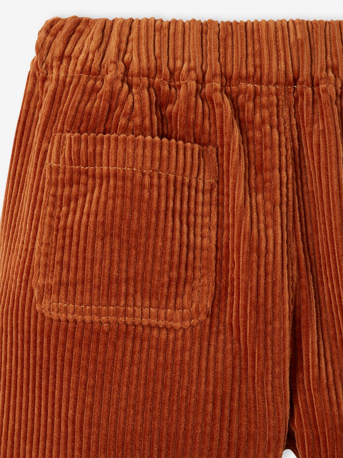 Pantalon bébé en velours côtelé rouille