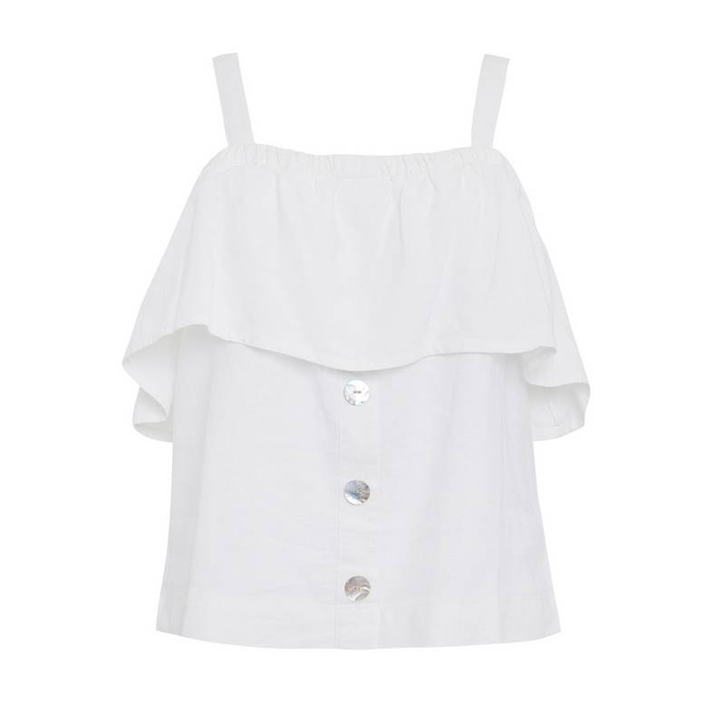 Threadbare THB Aspen Linen Bardot Top Tanktop Damen
