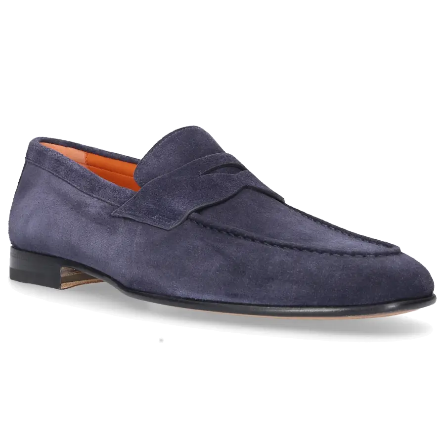Santoni - Loafer 17511 Veloursleder - blau