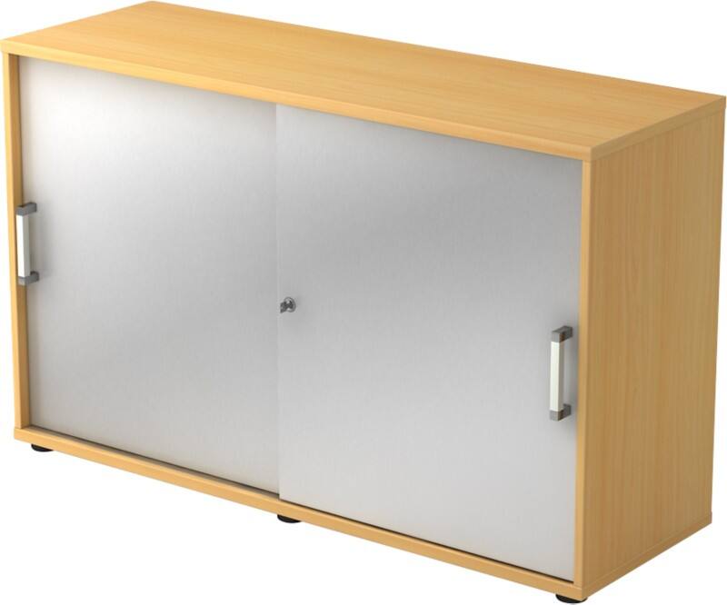 Hammerbacher Schiebetürenschrank 2FH CE Buche, Silber 1.200 x 400 x 748 mm