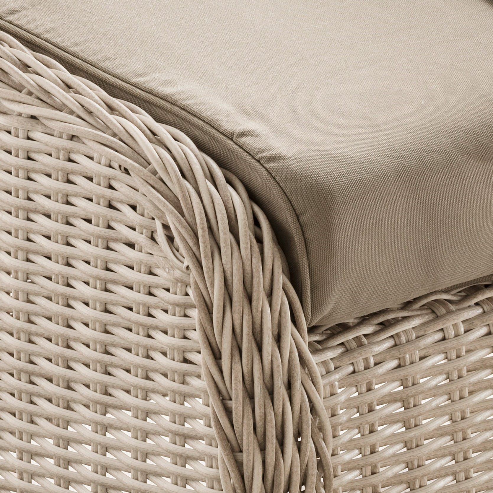 Destiny Fußhocker CASA, Polyrattan, 66x58x43/48 cm, inkl. Auflage