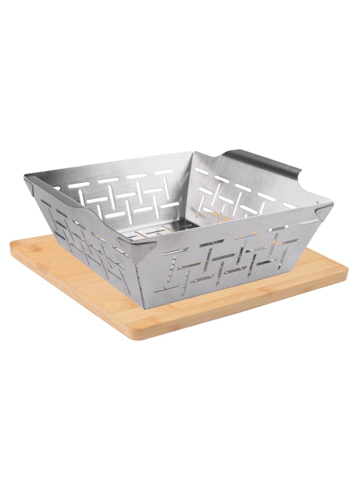 Stoneline Grillkorb mit Brett | Edelstahl in Edelstahl günstig kaufen 2,2 L