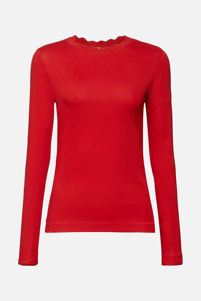 Top aus Baumwolljersey mit Bogenkante