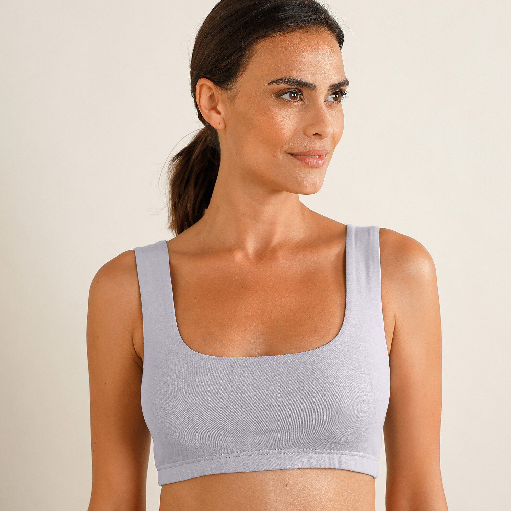 Brassière confort coton stretch doublé sans armatures