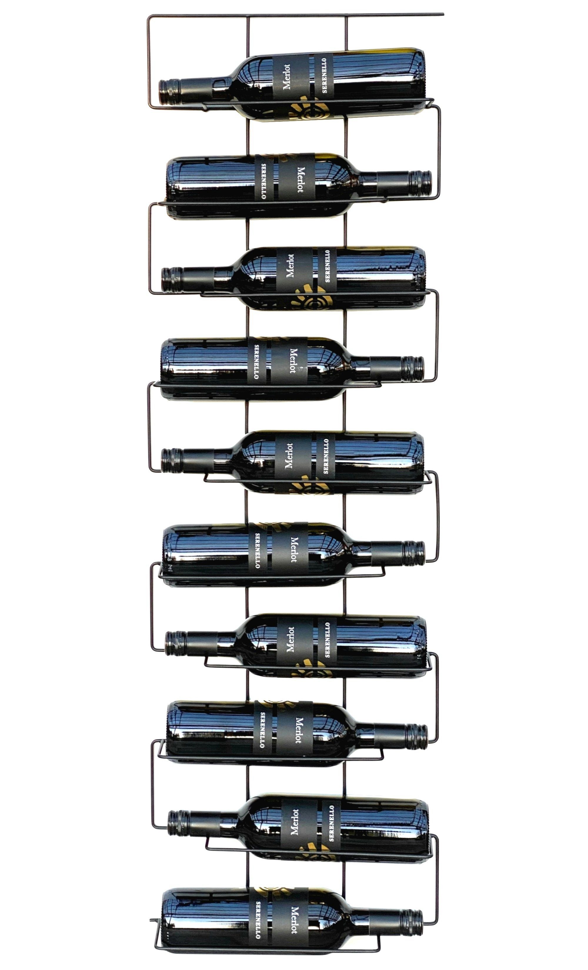 DanDiBo Weinregal Weinregal Metall Schwarz Wand Schmal 96136 Flaschenregal Flaschenständer Flaschenhalter