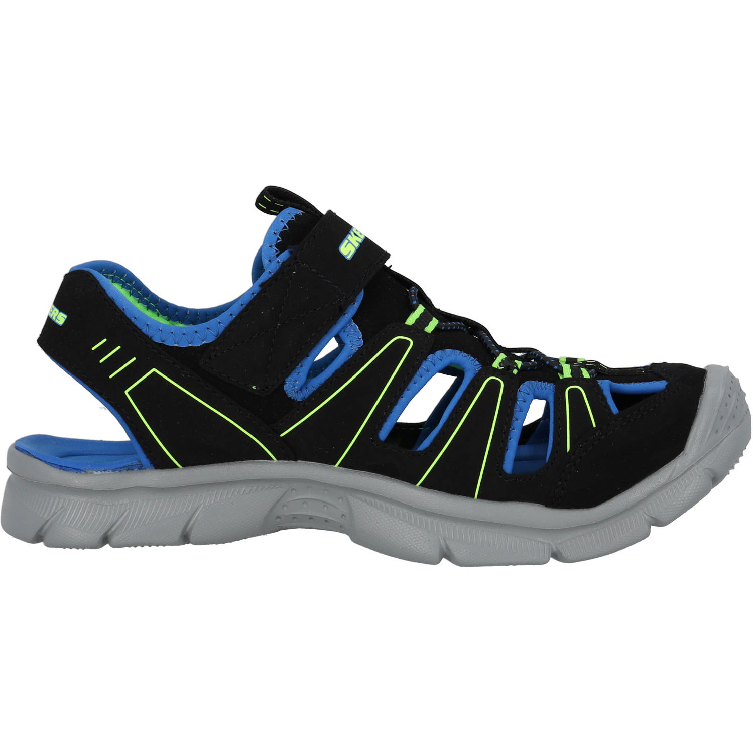 Skechers 406520L, Sandaletten, Kinder, black/blue & lime