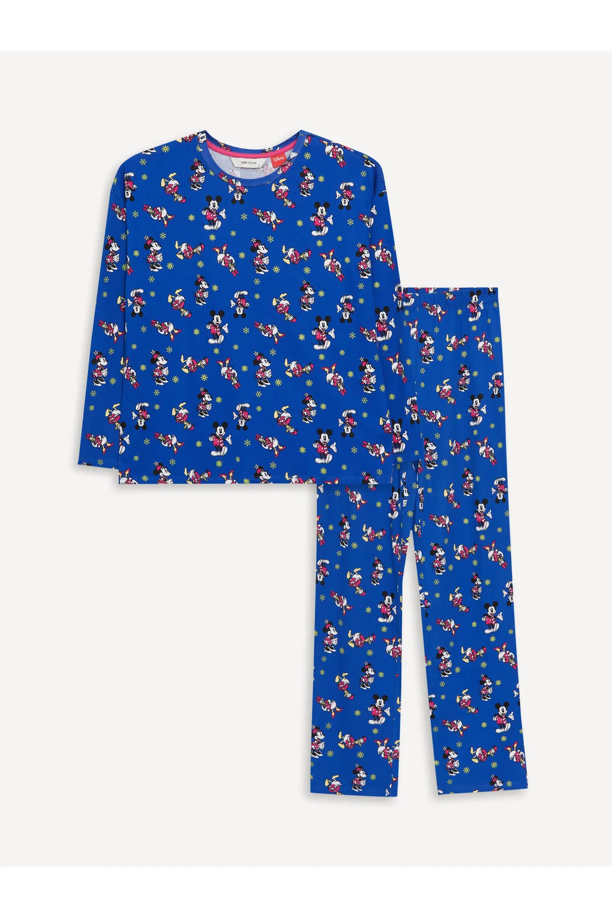 LC Waikiki  Disney-bedrucktes, langärmliges Damen-Pyjama-Set mit Rundhalsausschnitt
