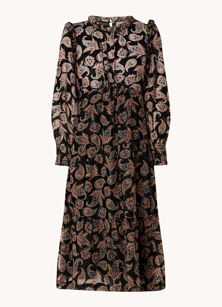Vestido túnica midi Roane de Ba&sh con estampado de cachemir