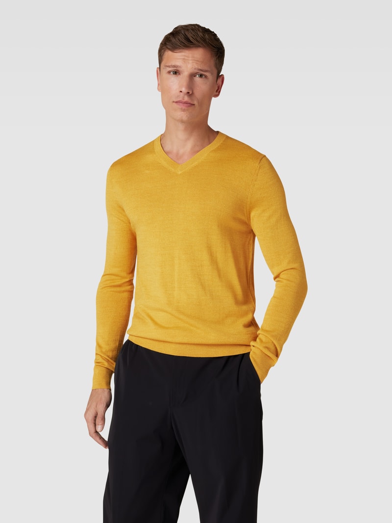 Strickpullover in gelb meliert