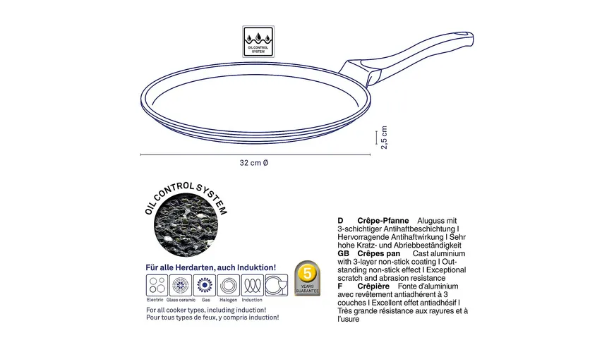 kela Crêpe-Pfanne Stella Nova Ø 32cm schwarz