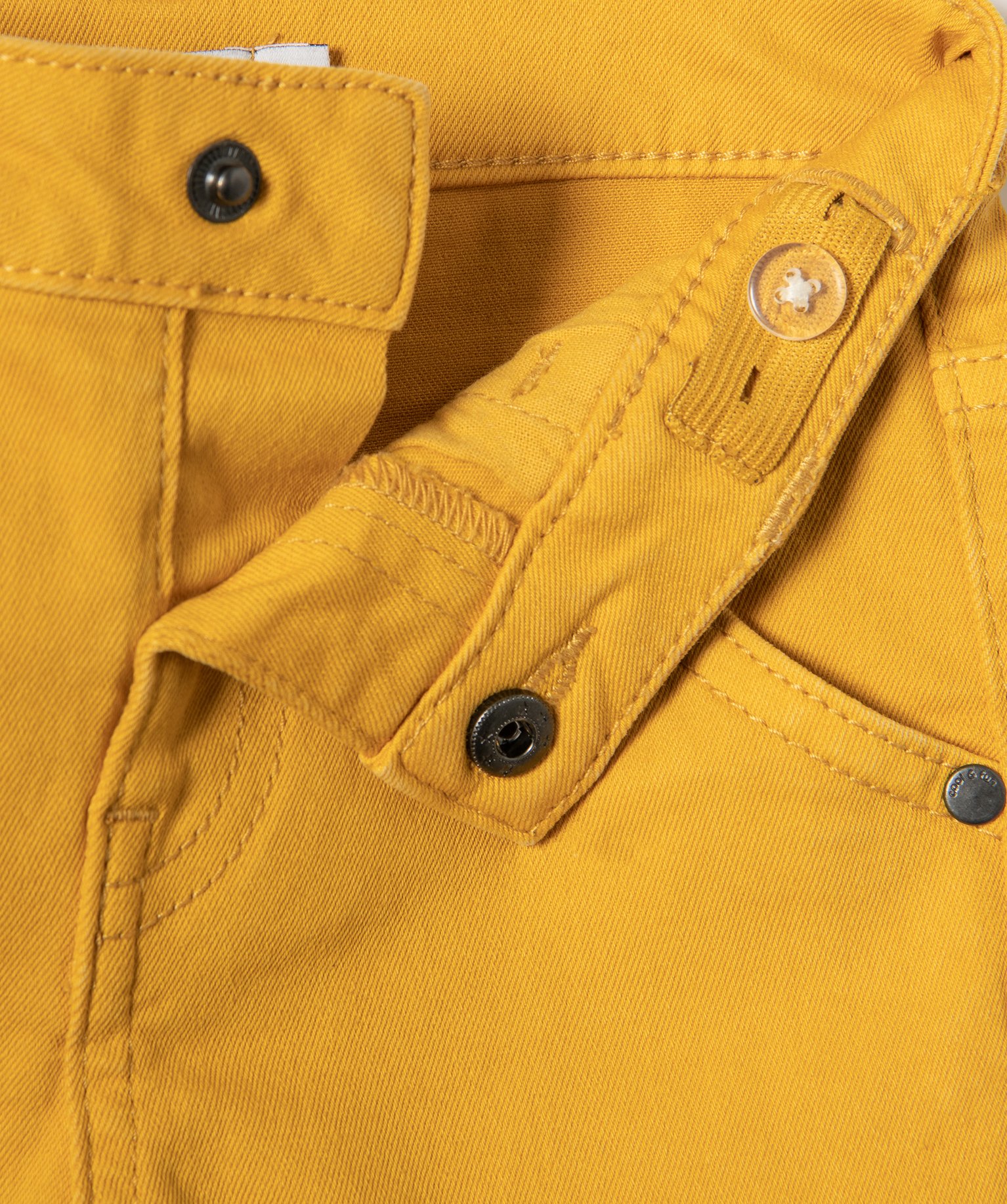 Short bébé Garçon slim en toile extensible unie jaune | GEMO