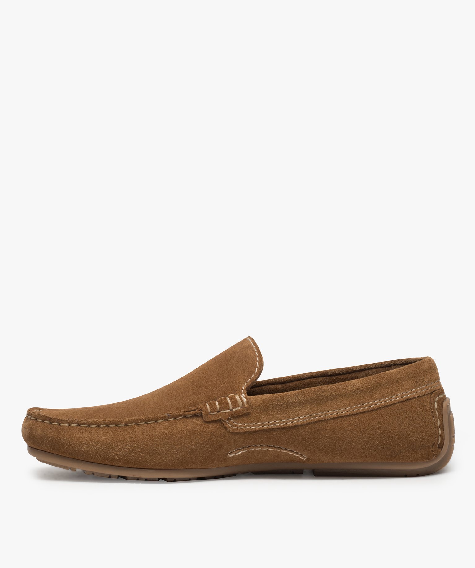 Mocassins homme unis dessus et intérieur cuir camel | GEMO