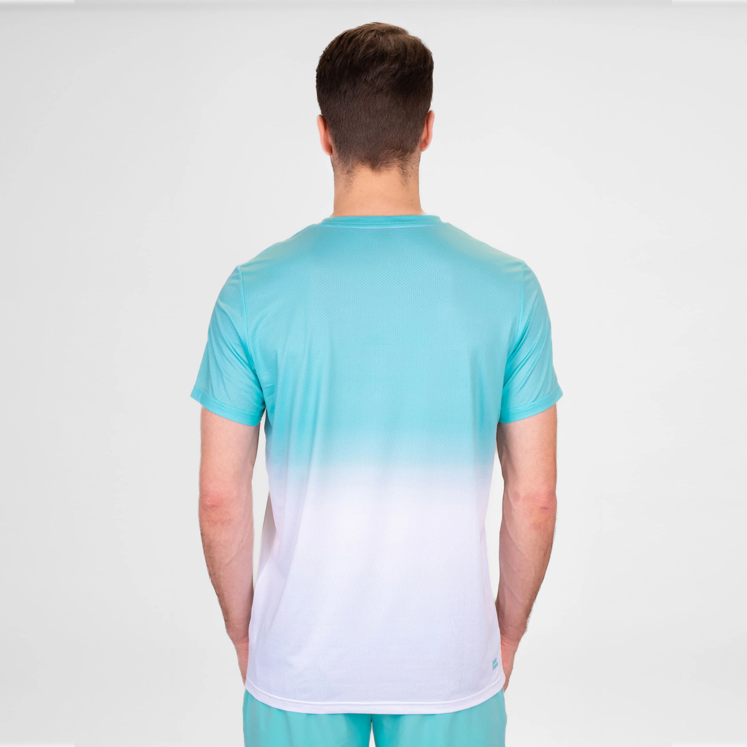 Crew Gradiant T-Shirt Herren - Türkis, Weiß