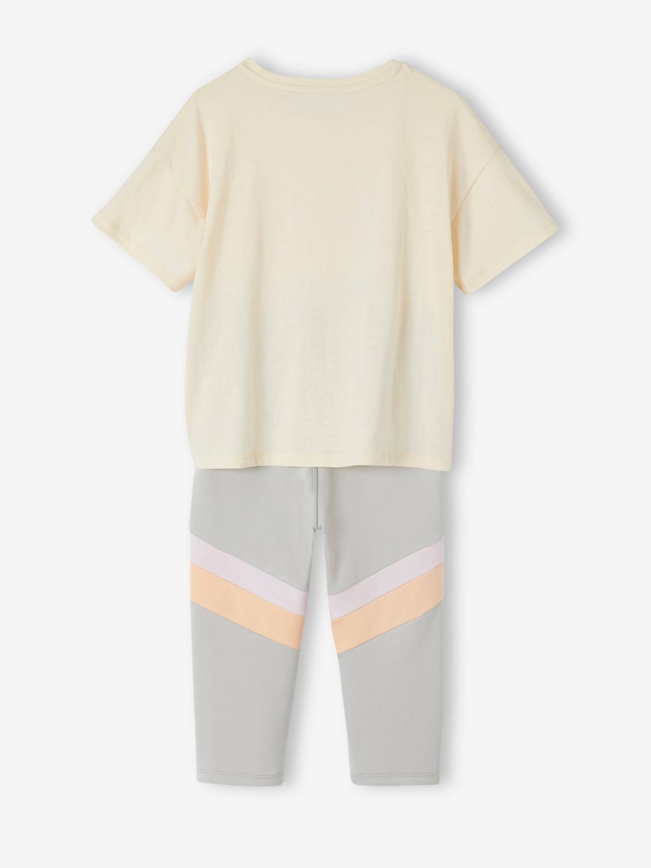 Vertbaudet Mädchen Sport-Set: T-Shirt & 3/4-Leggings - grau meliert