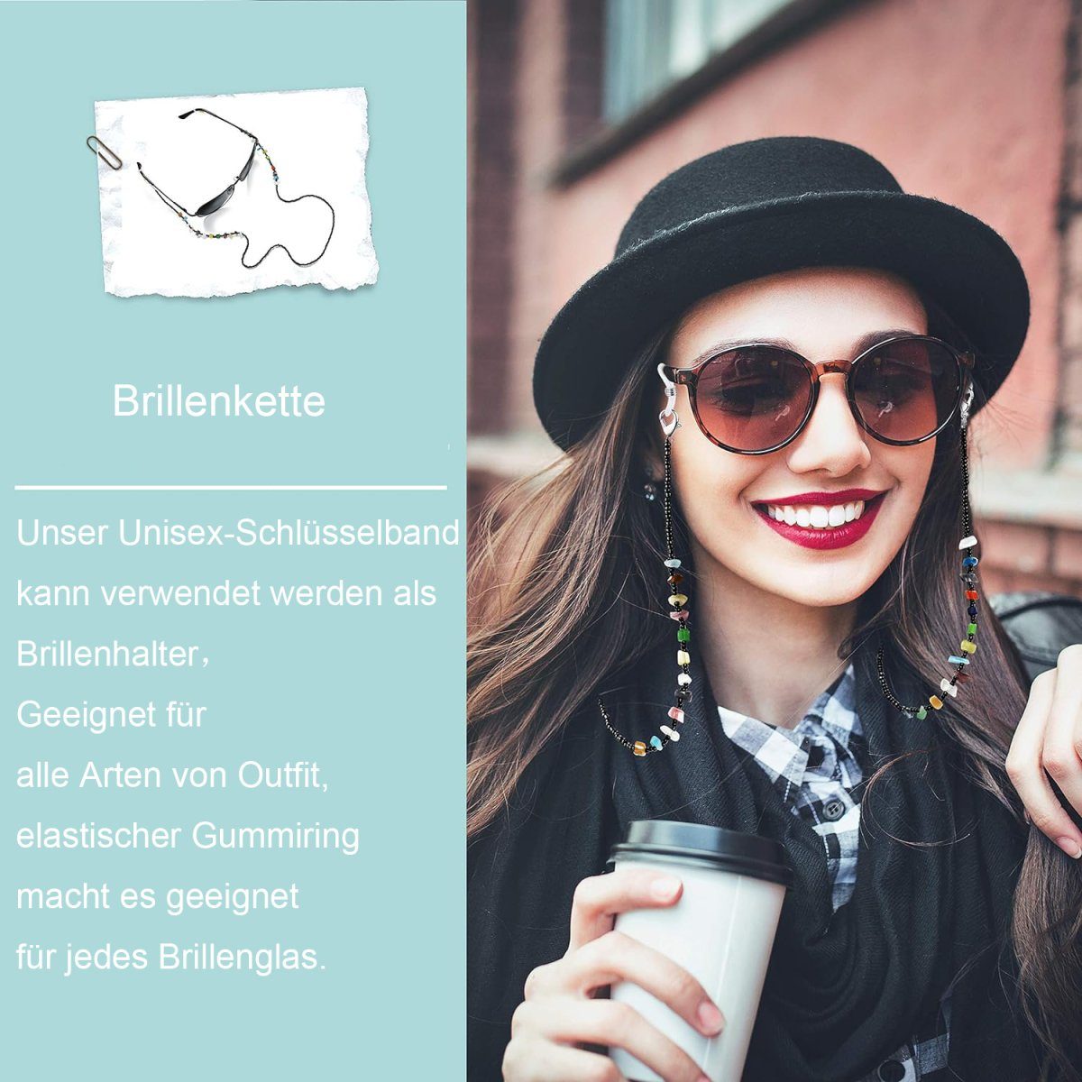 ZmdecQna Brillenband Universal Brillenband mit zuverlässigem Halt,Herren und Damen