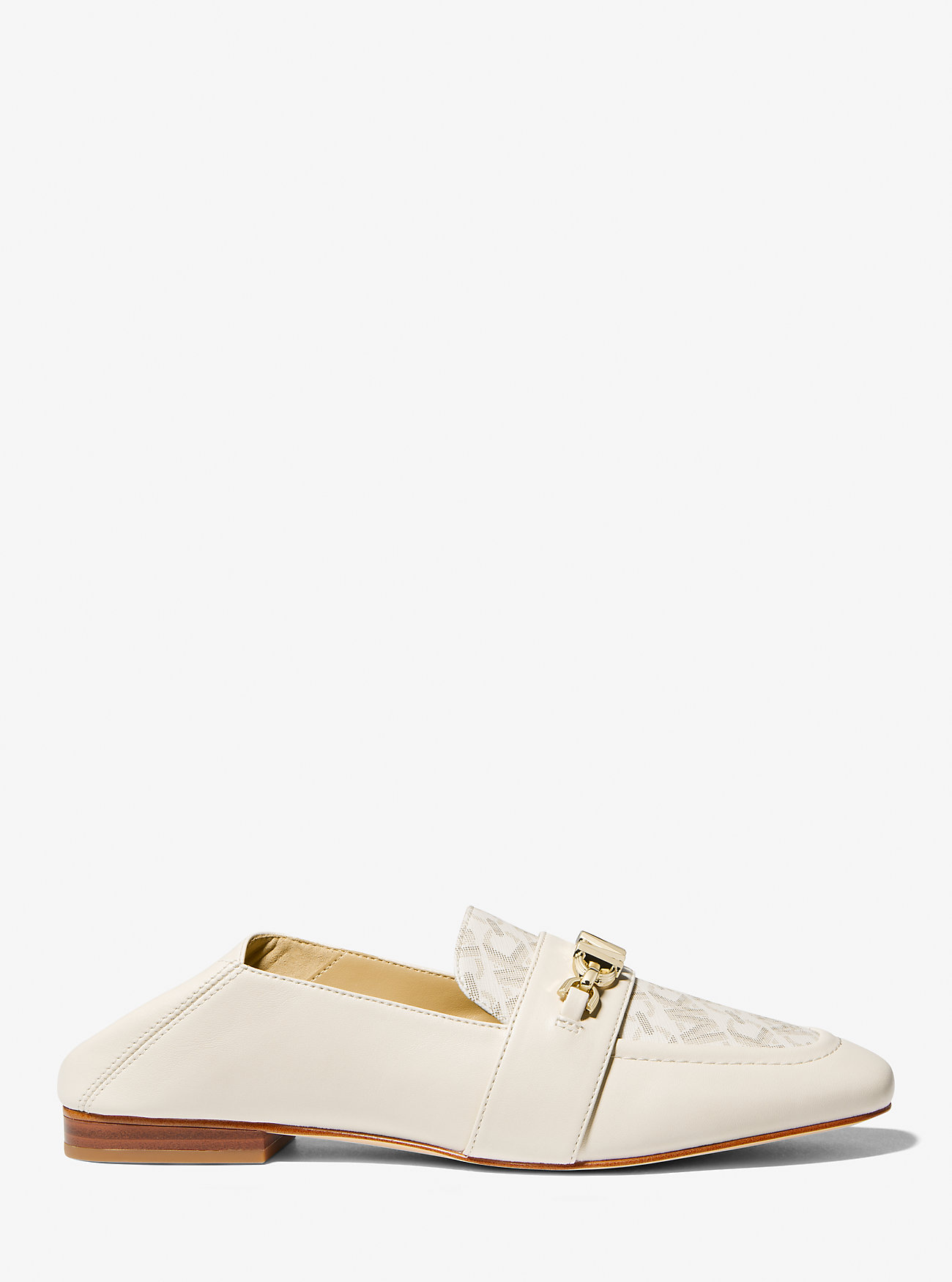 Tiffanie skinn- og Empire Signature Logo Mule – VANILLA