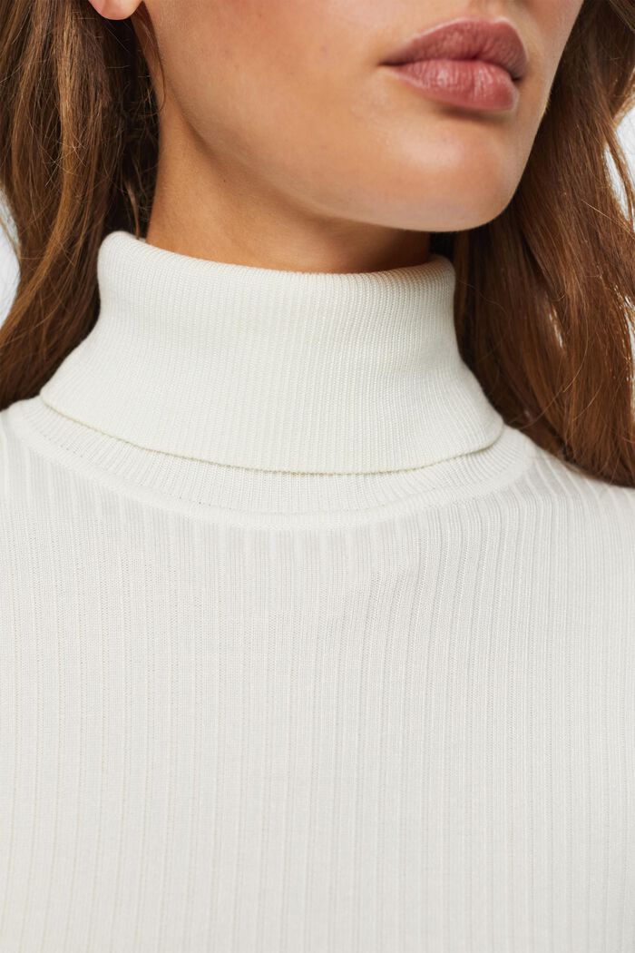 Longsleeve mit Rollkragen aus geripptem Jersey