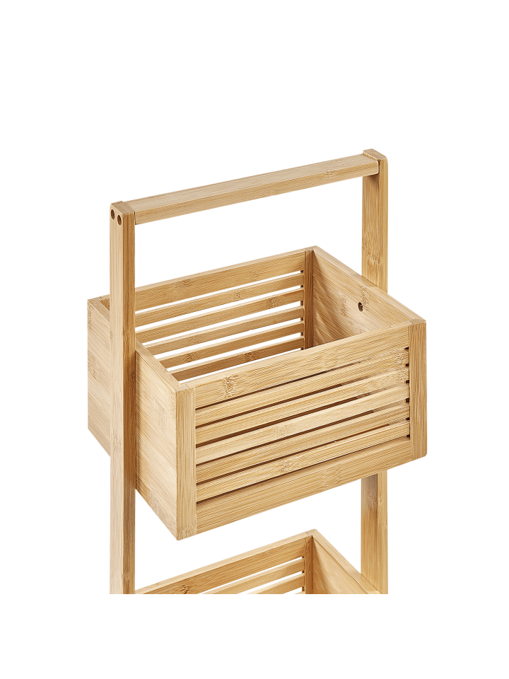 Beliani Badezimmerregal WAVERLY in Heller Holzfarbton - (W) 27 x (H) 80 x (L) 20 cm günstig kaufen onesize