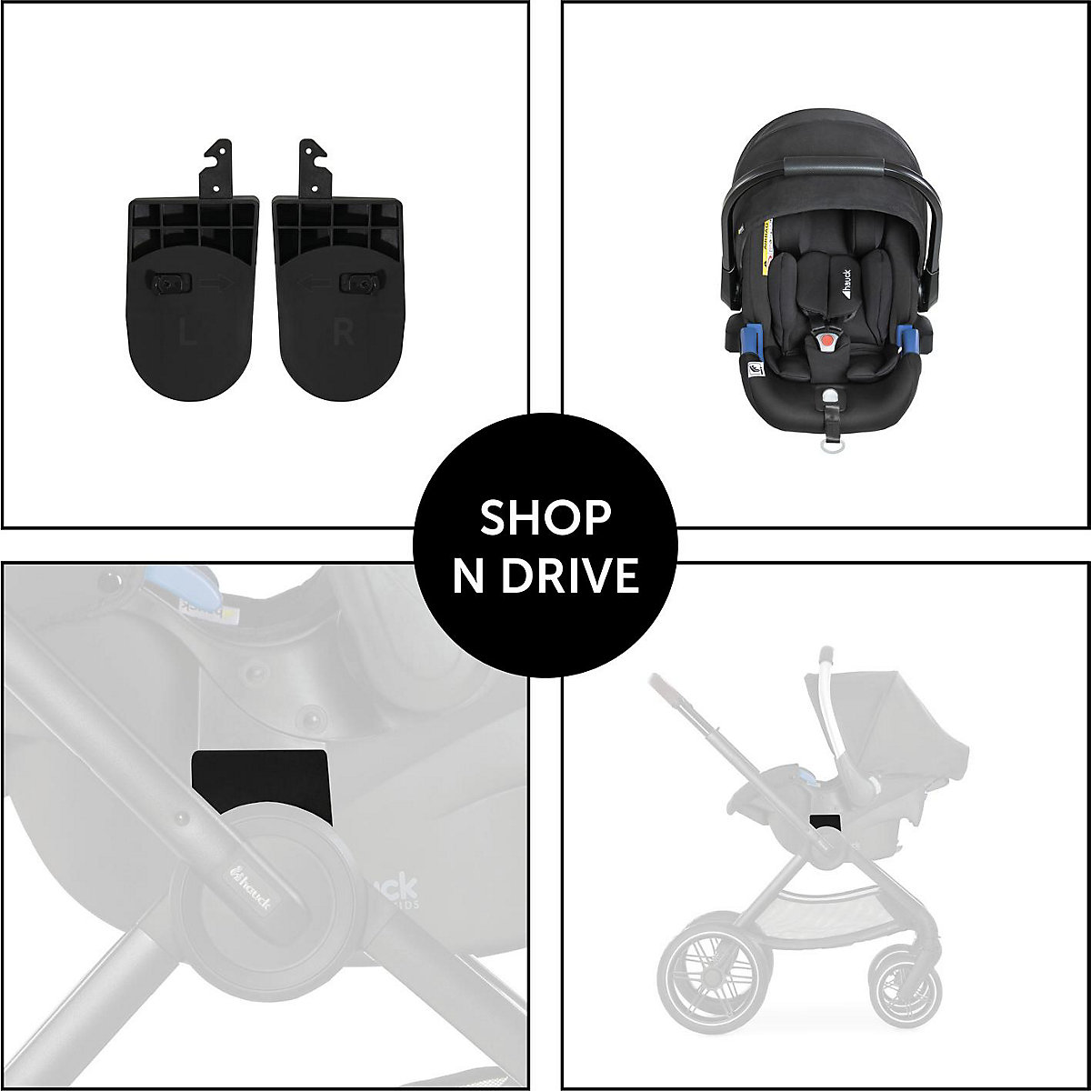 Adapter für Walk N Care Kinderwagen, black