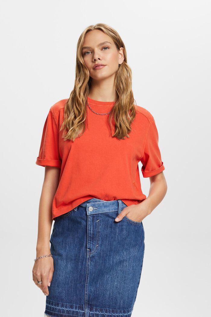 Baumwoll-T-Shirt im Boxy-Stil