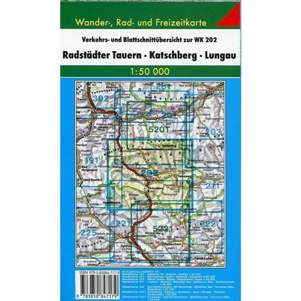 Radstädter Tauern. Katschberg. Lungau 1 : 50 000. WK 202 - Wanderkarte