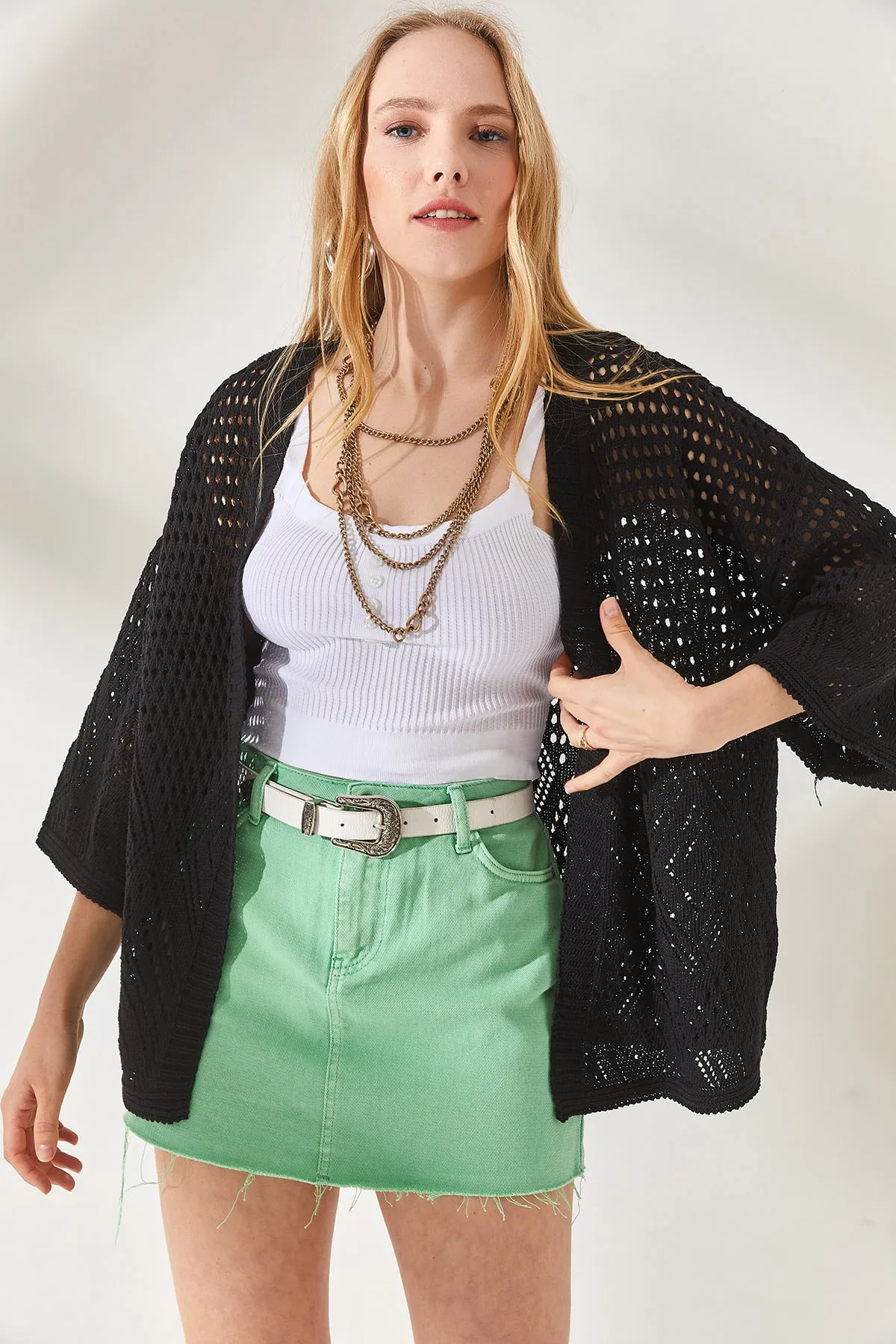 Olalook  Strickjacke - Schwarz - Regular Fit
