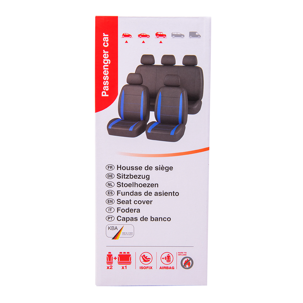 Universal-Sitzbezug-Set schwarz-blau, 9-teilig - ATU