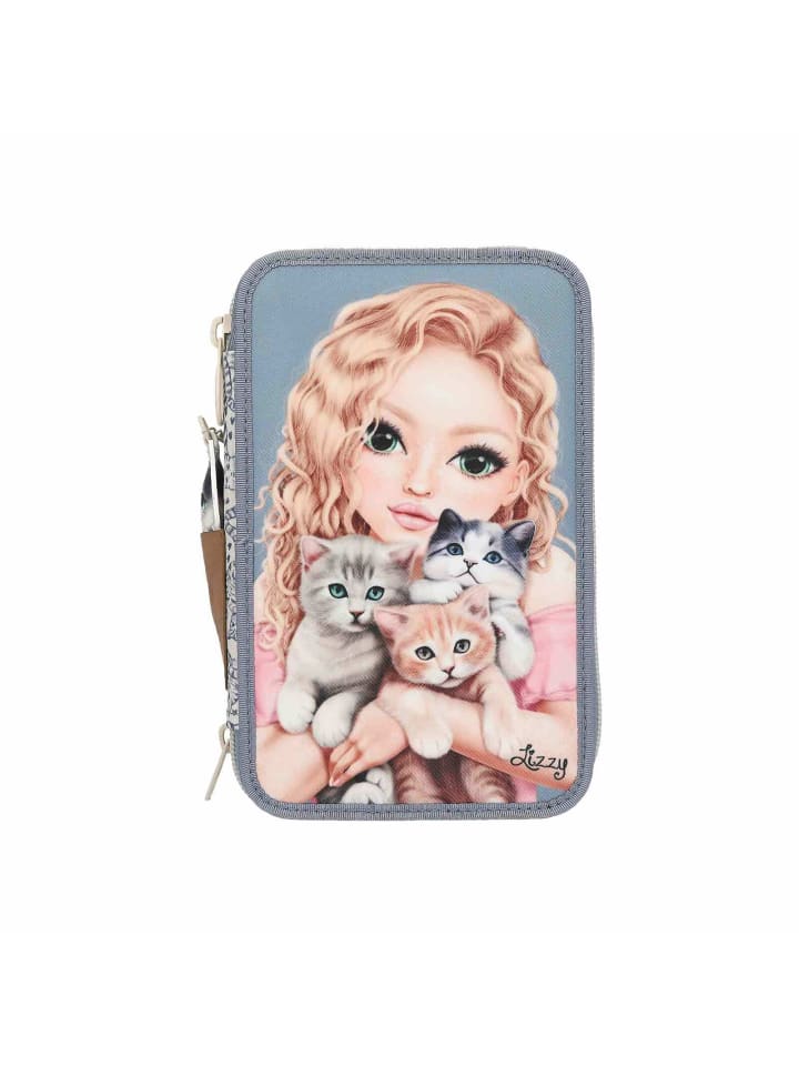 Depesche 3-Fach Federtasche TOPModel 7,5 x 13 x 20 cm in blau-beige günstig kaufen onesize
