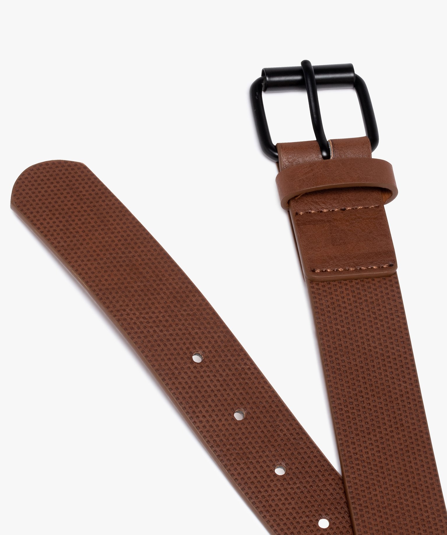 Ceinture homme en matière embossée avec boucle métal camel | GEMO