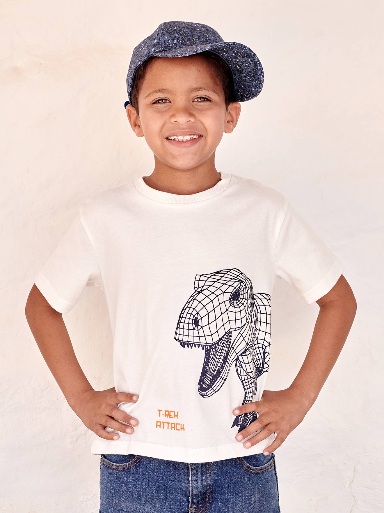 T-shirt garçon motif effet 3-D bleu électrique
