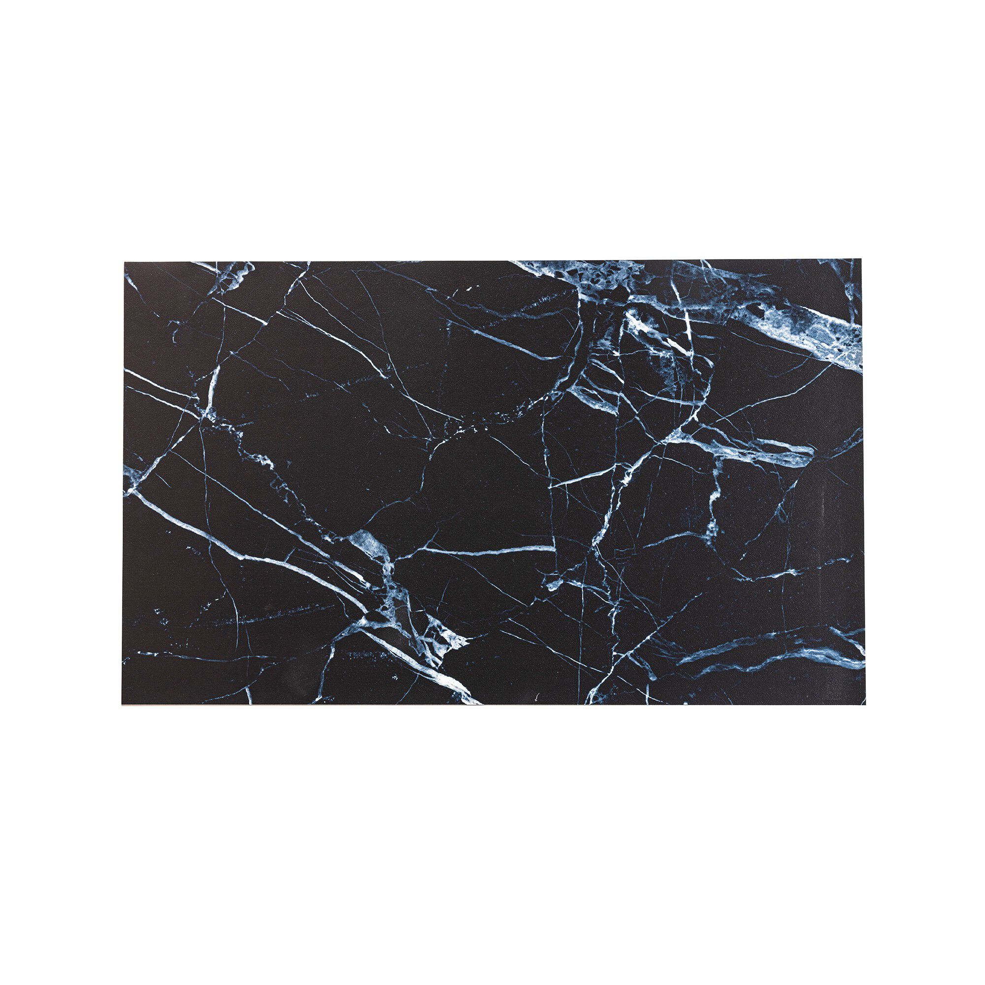 Tapis vinyle effet marbre noir