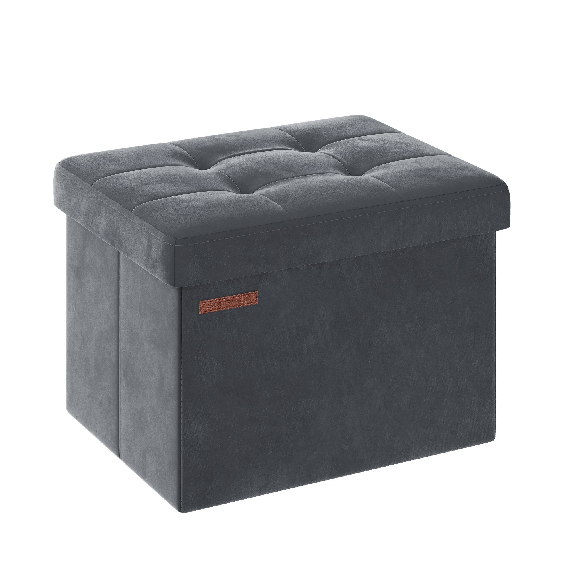 SONGMICS Sitzhocker, Aufbewahrungsbox mit Deckel, bis 130 kg belastbar