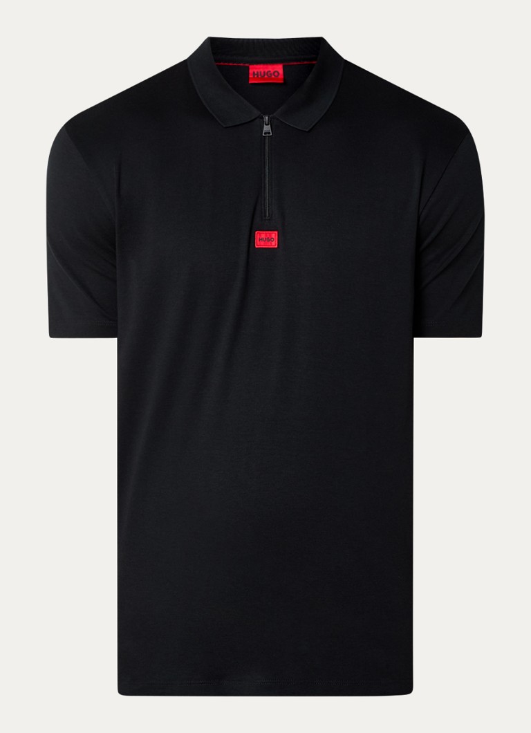 HUGO BOSS Deresom regular fit polo with logo and half zip