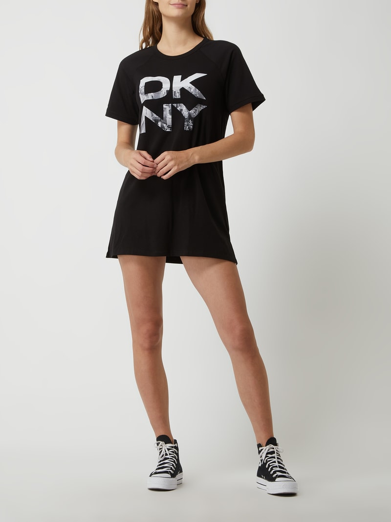 Schlafshirt mit Stretch-Anteil in schwarz