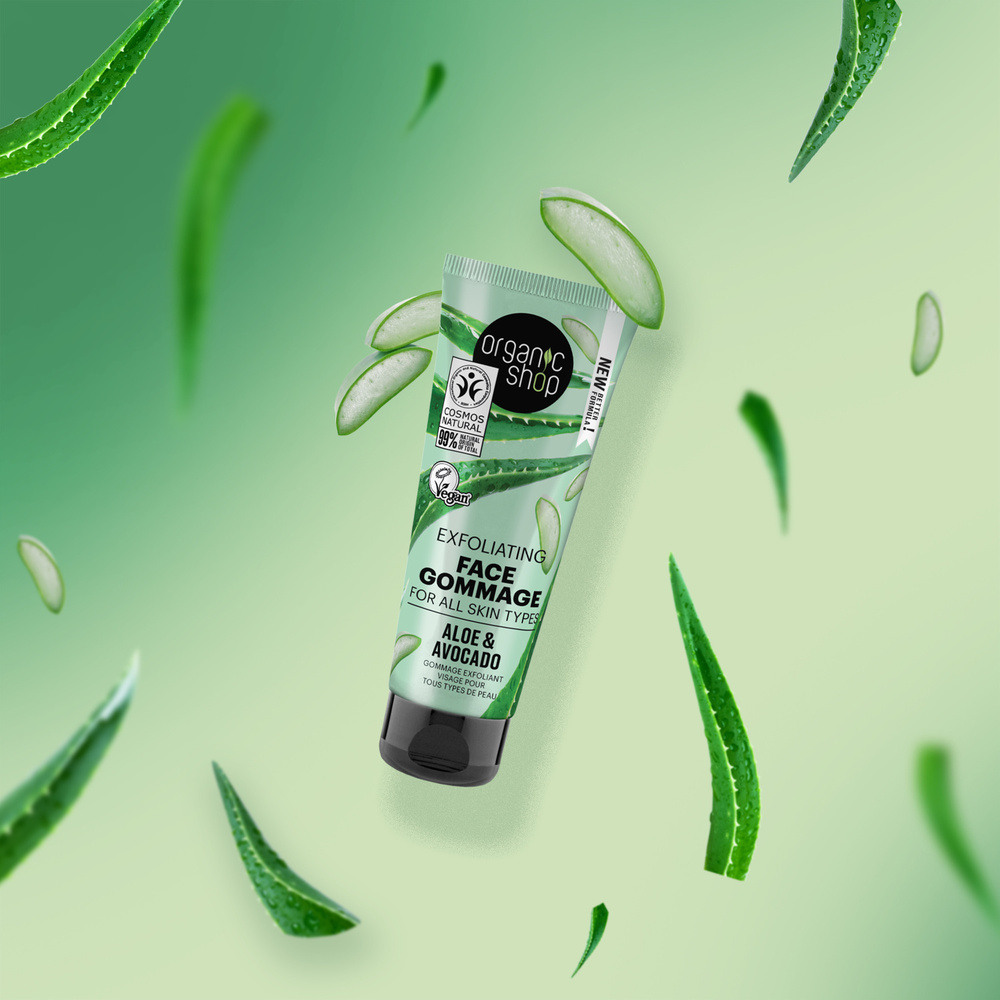 organic shop Gommage exfoliant visage Avocat et Aloetous types de peau Vegan Naturel Gommage visage