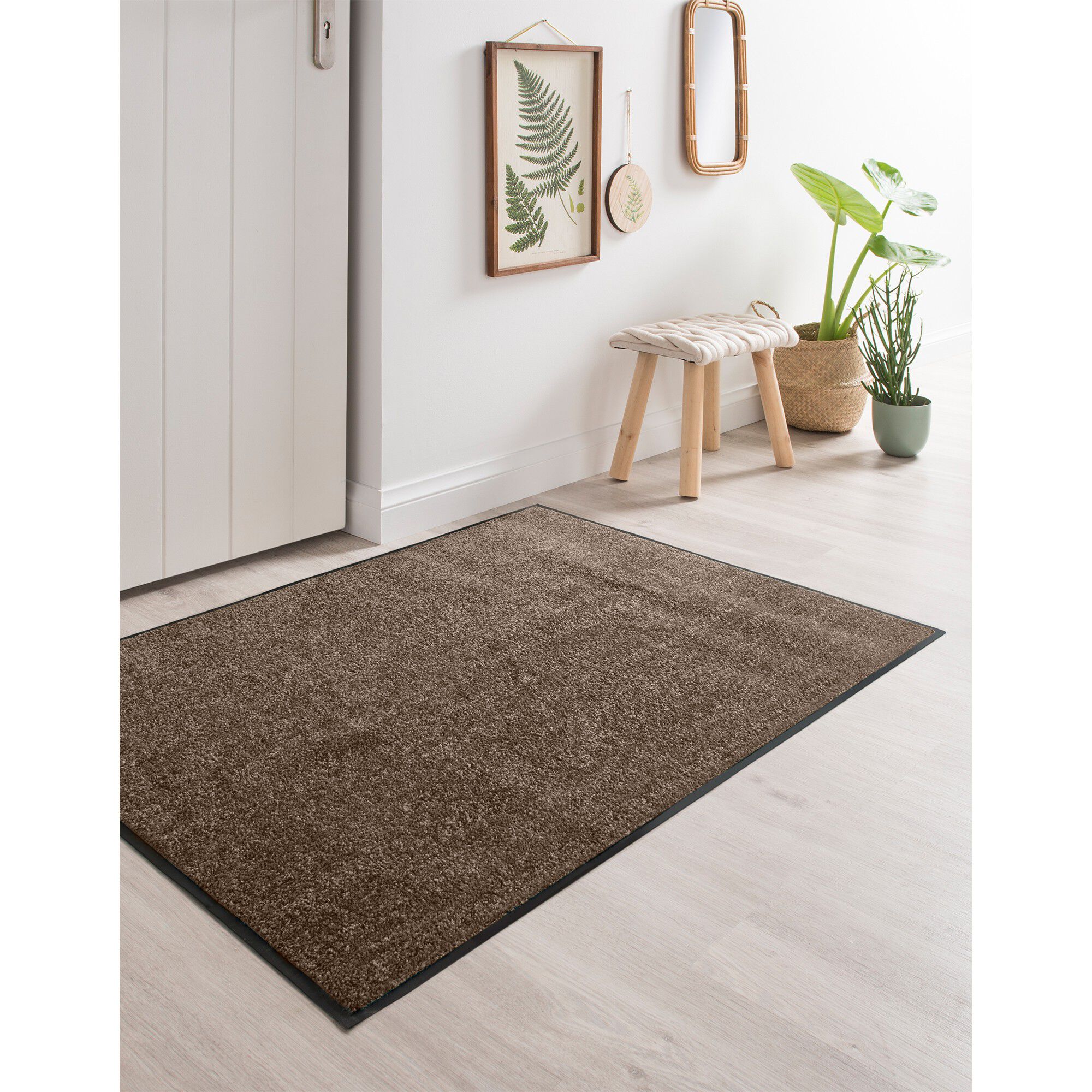 Tapis uni anti-poussière luxe