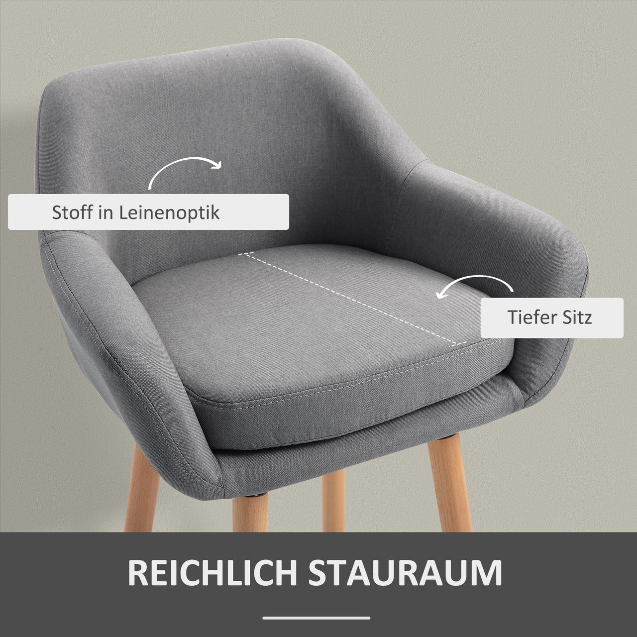 HOMCOM 2er-Set Barhocker, Barstuhl, Bistrohocker, Küchenhocker mit Sitzkissen