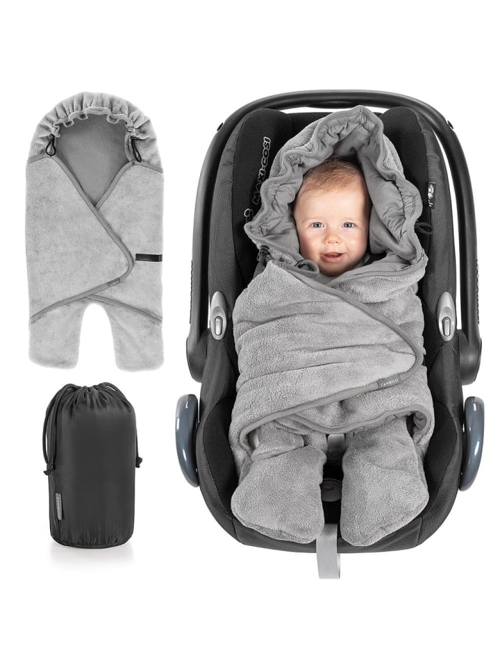 Zamboo Einschlagdecke für Babyschale - leicht gefüttert in grau günstig kaufen onesize