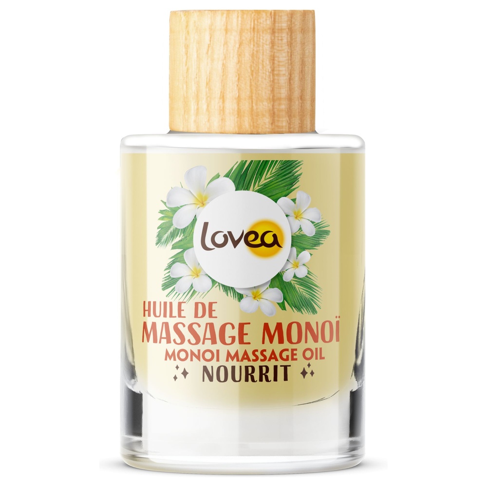 lovea Huile de Massage Monoï Nourrit Huile de Massage - Tous Types de Peaux