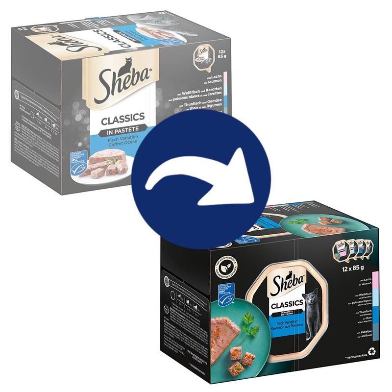 Sparpaket Sheba Varietäten Schälchen 96 x 85 g zu