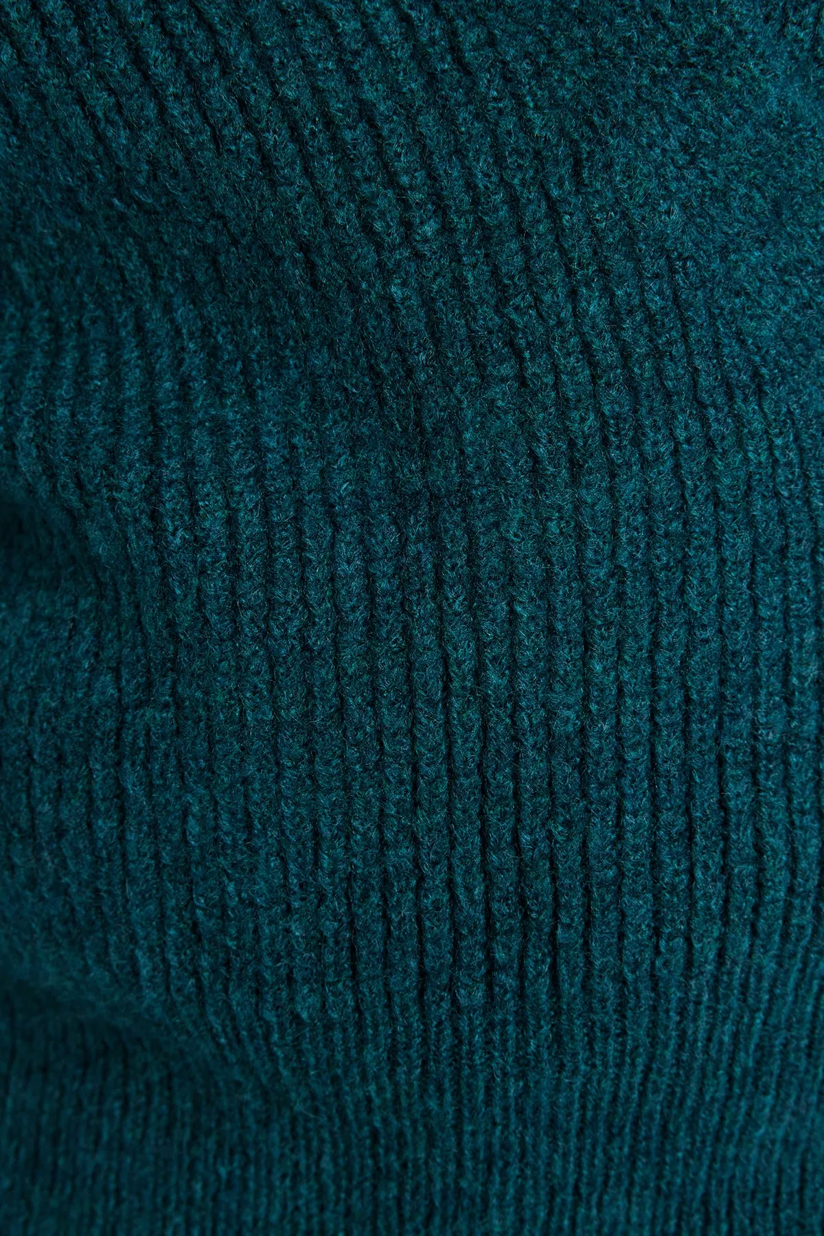 Trendyol Collection  Petrol Weich strukturierte Strickjacke mit V-Ausschnitt TWOAW24HI00282
