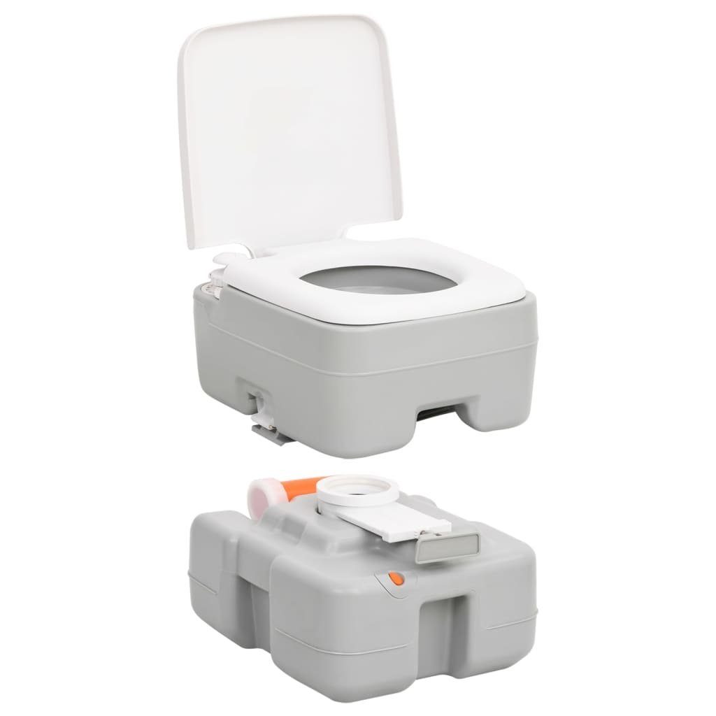 vidaXL Campingtoilette Tragbare Campingtoilette mit Waschbecken