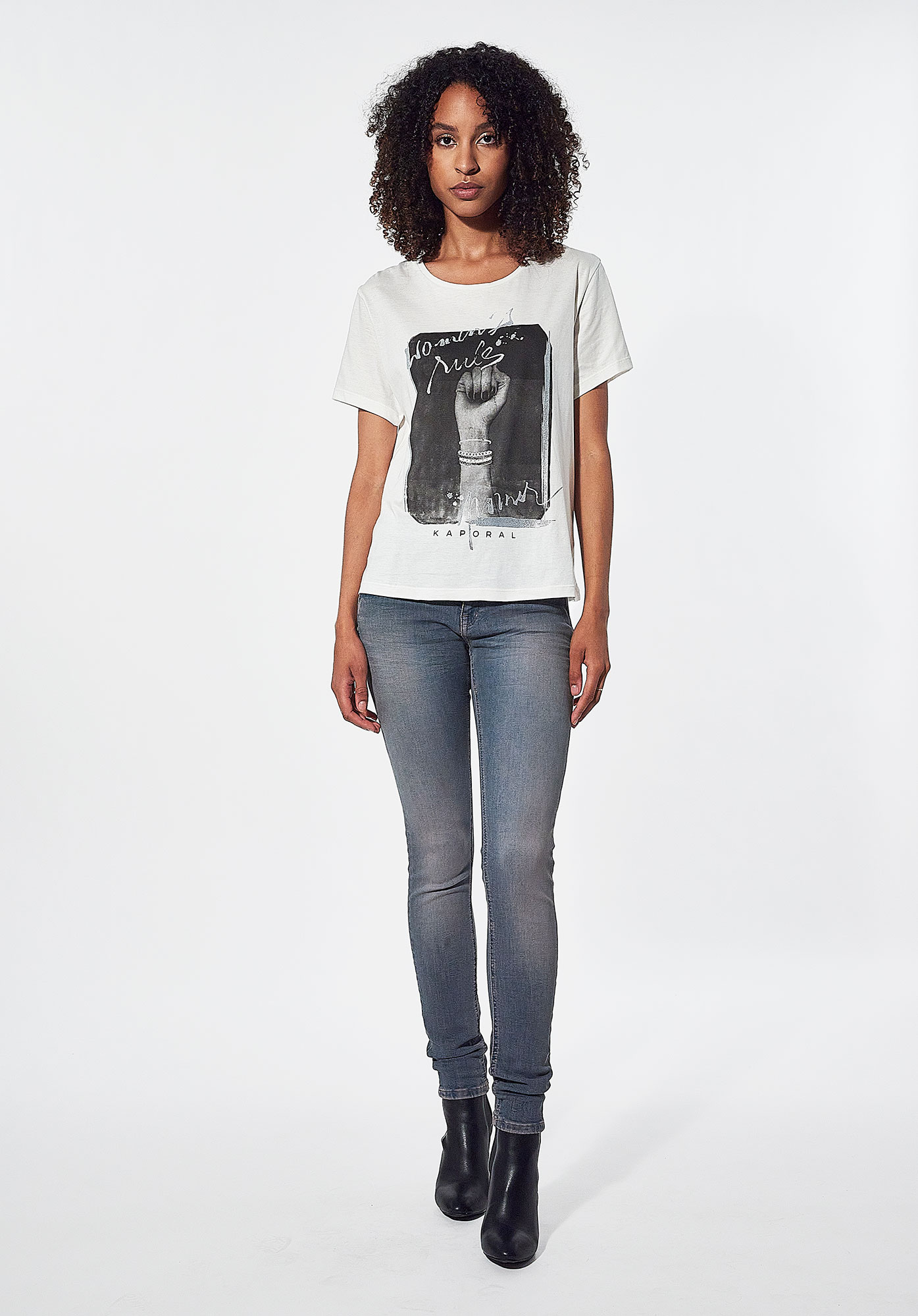 DOING  T-shirt blanc Femme en 100% coton bio