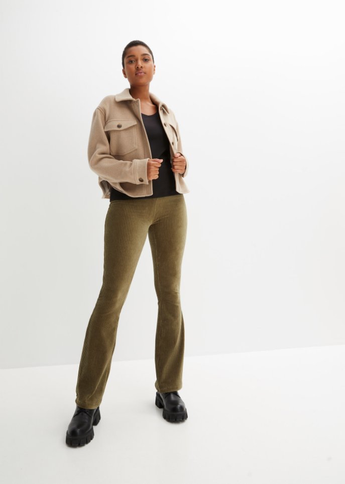 Ausgestellte Leggings in Cordoptik