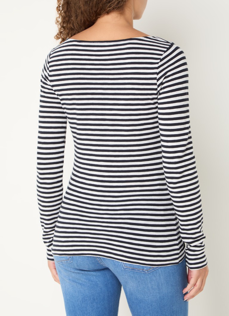 Marc O'Polo long-sleeved shirt with stripe print and boat neckline