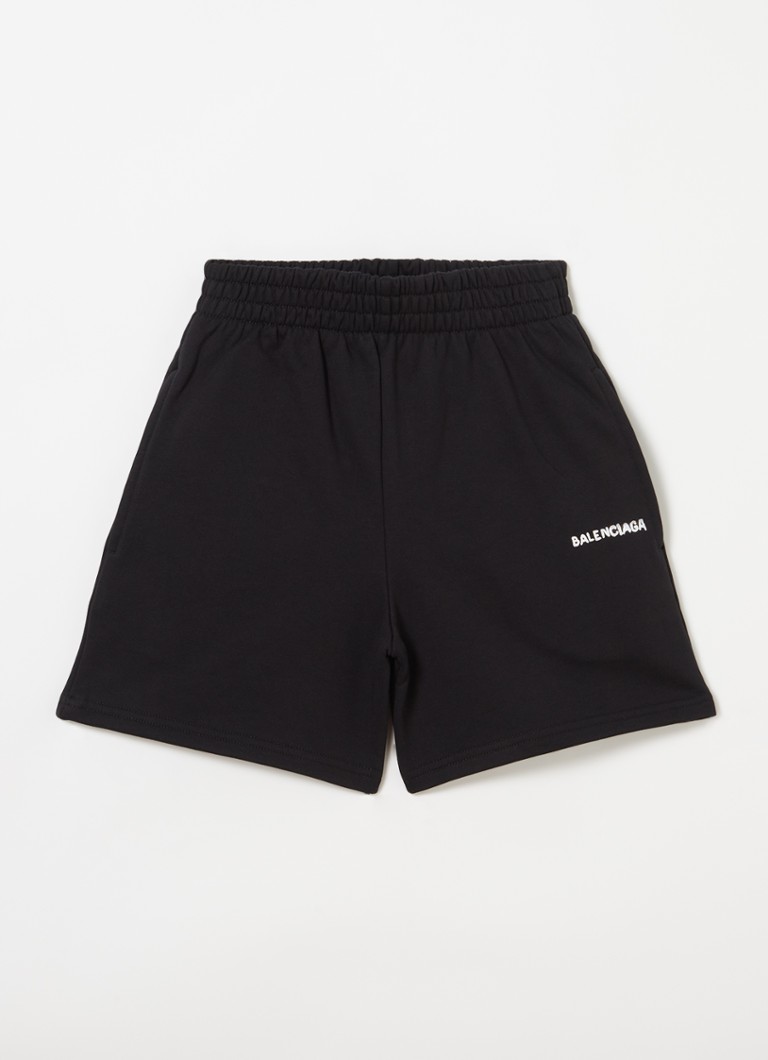 Balenciaga high waist straight fit jogging shorts with logo