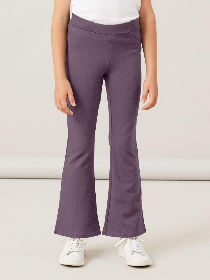 name it Bootcut Stretch Schlag Stoffhose mit Gummizug NKFFRIKKALI in Lila günstig kaufen